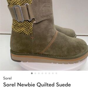 Sorel Newbie Quilted Suede Short Boots - Almost New condition (worn indoor once)